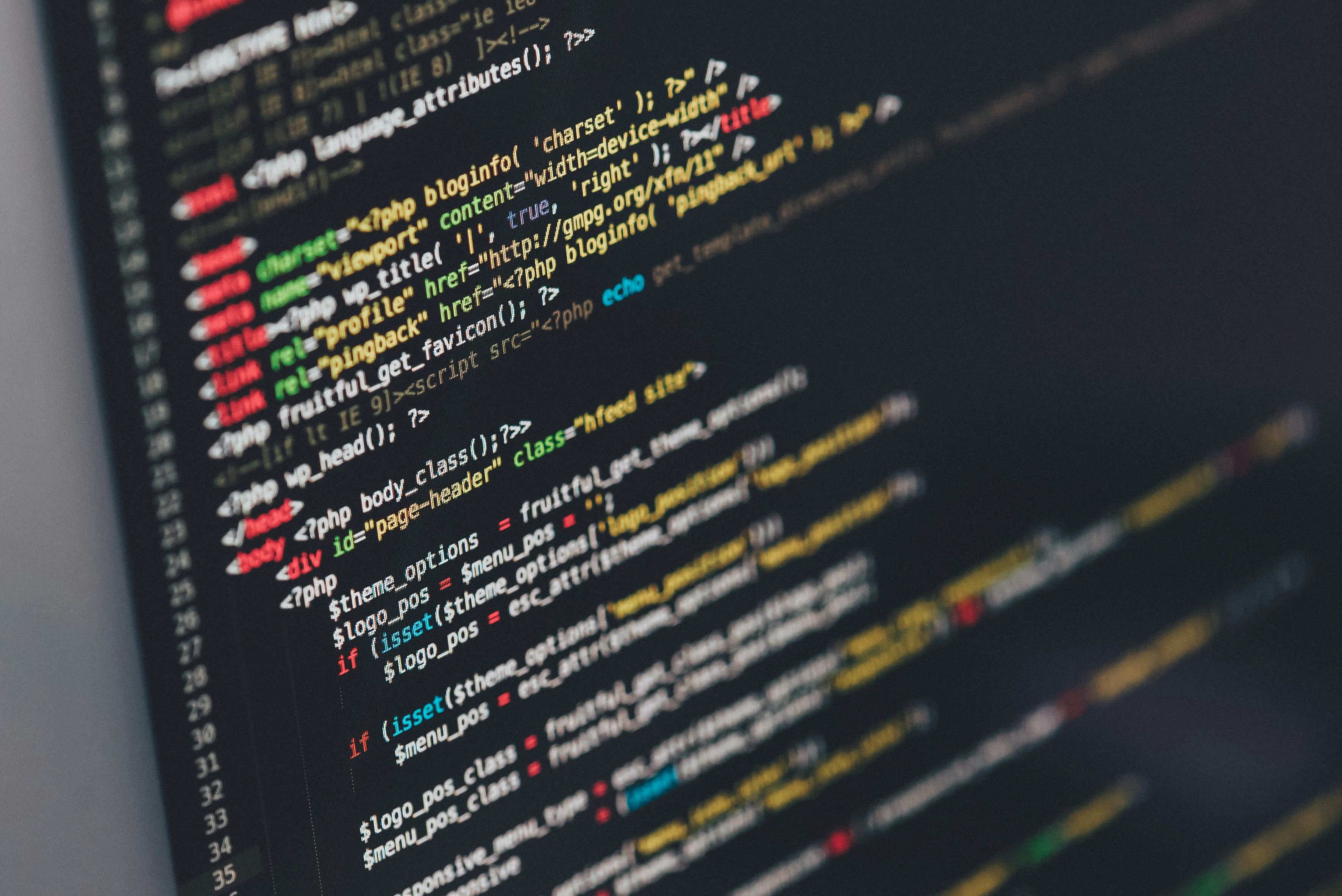 Computer with code.