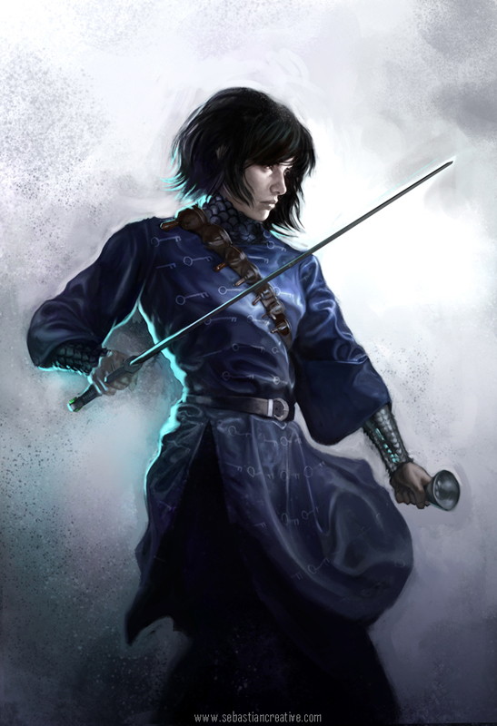Necromancer with sword and bells.